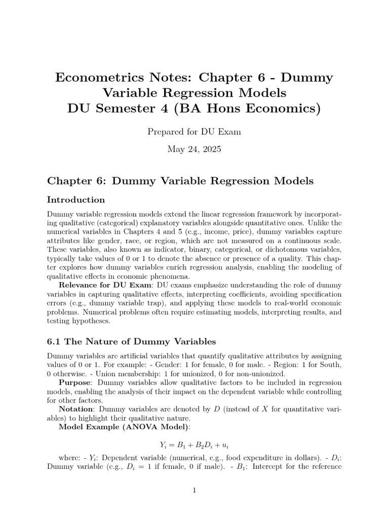 Dummy Variable Regression Models Explained | PDF | Categorical Variable ...