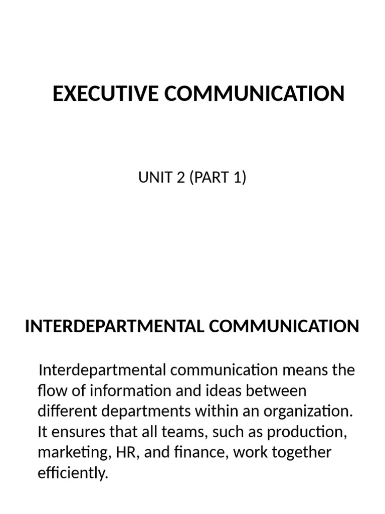 Interdepartmental Communication Guide | PDF | Memorandum | Communication