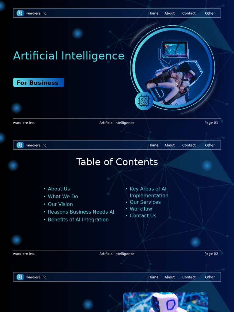 Blue and Dark Blue Modern Artificial Intelligence Presentation | PDF ...