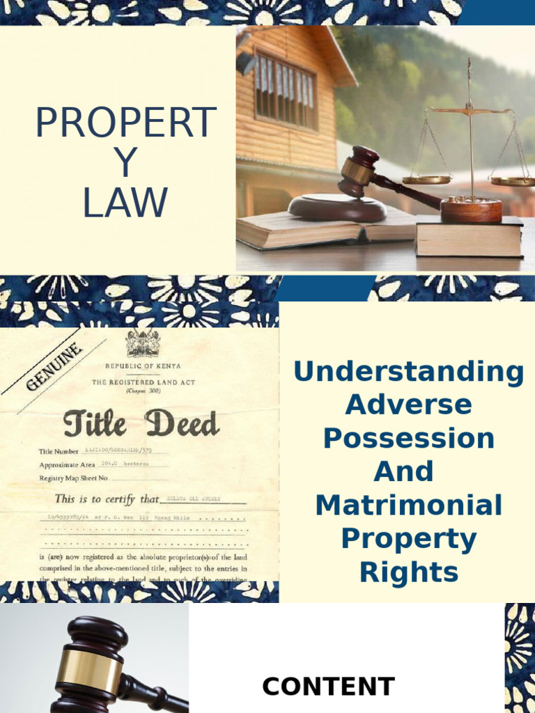 Adverse Possession & Matrimonial Rights | PDF | Adverse Possession ...
