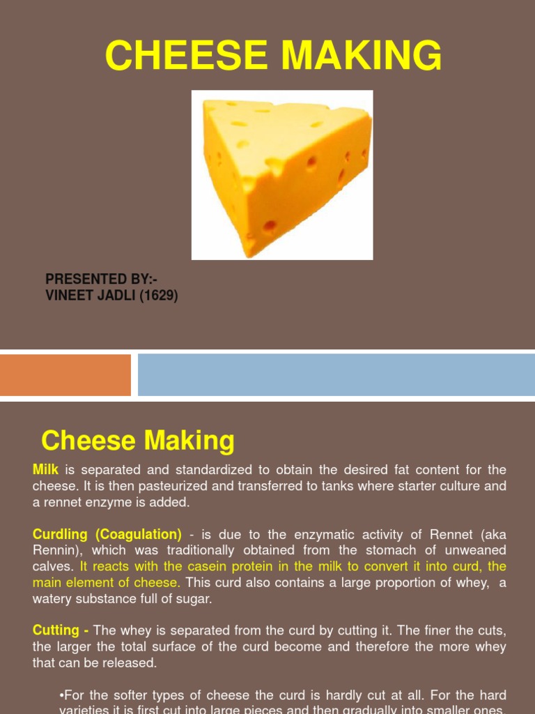 Cheese Making PDF Cheesemaking Cattle Products