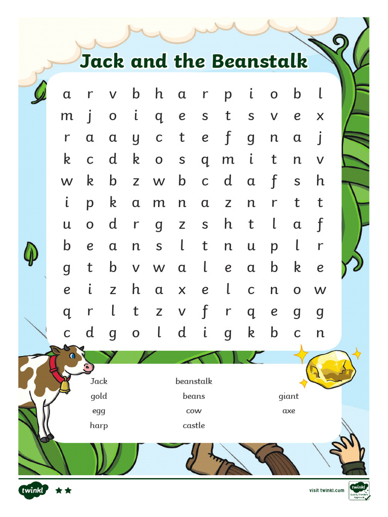 T T 7869 Jack and The Beanstalk Word Search Ver 4 | PDF