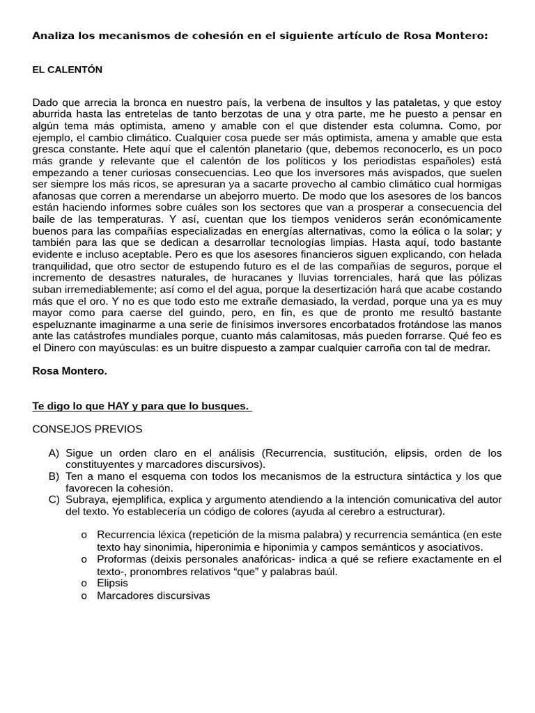 Análisis de cohesión en 
