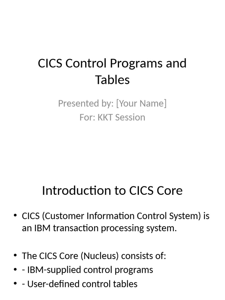 CICS Control Programs and Tables | PDF | Information Science | System ...