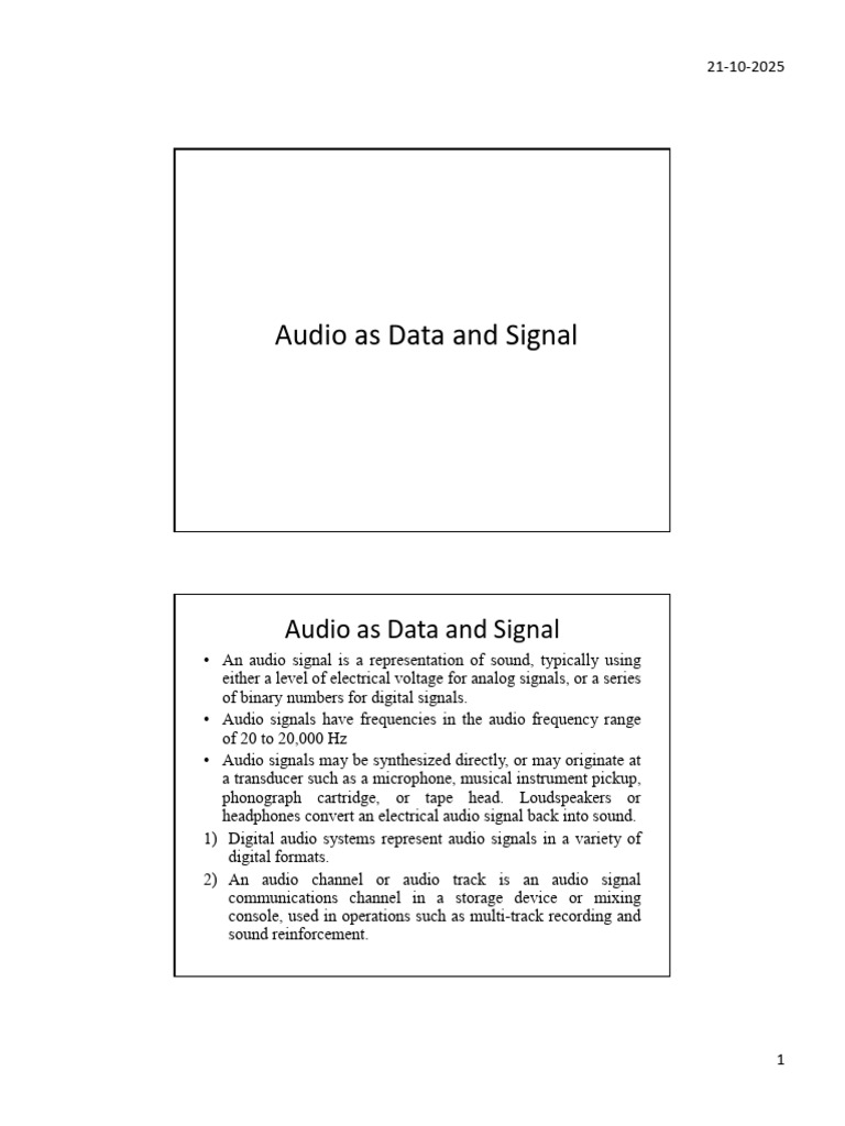 Understanding Audio Signals and Processing | PDF | Sound Technology ...