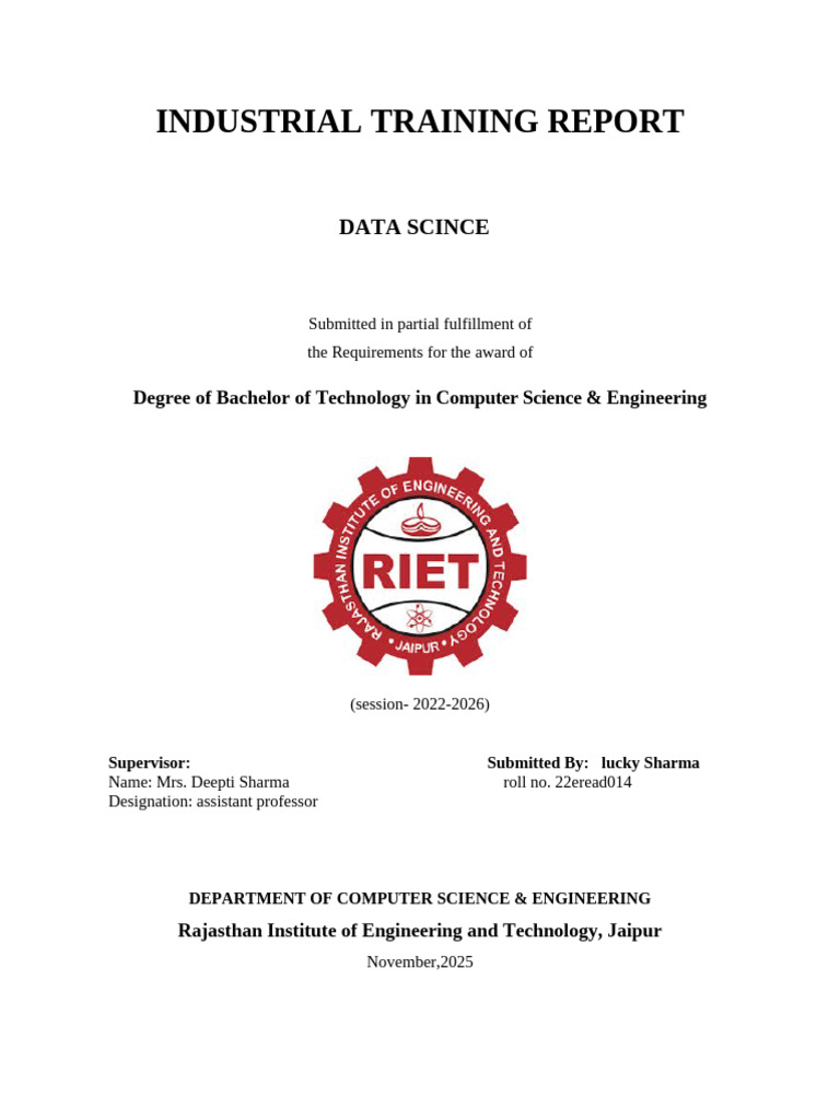 Industrial Training Report 00 | PDF | Databases | Information Retrieval