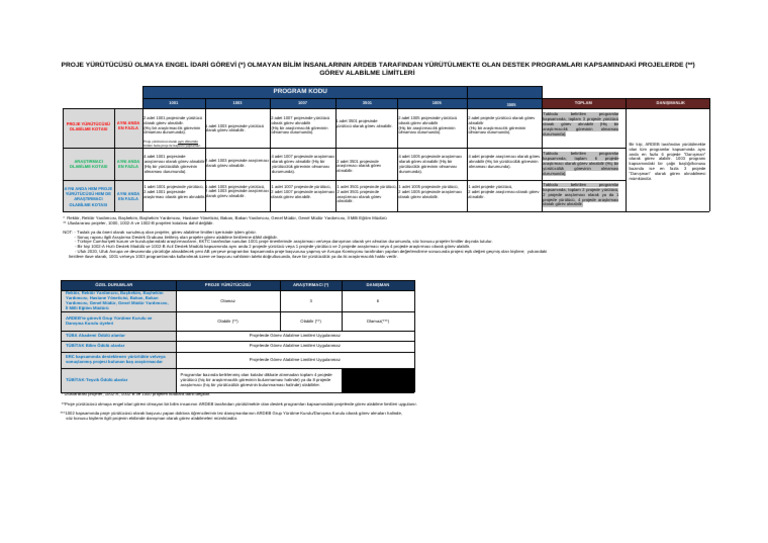 Projelerde Gorev Alabilme Limitleri 2020 | PDF