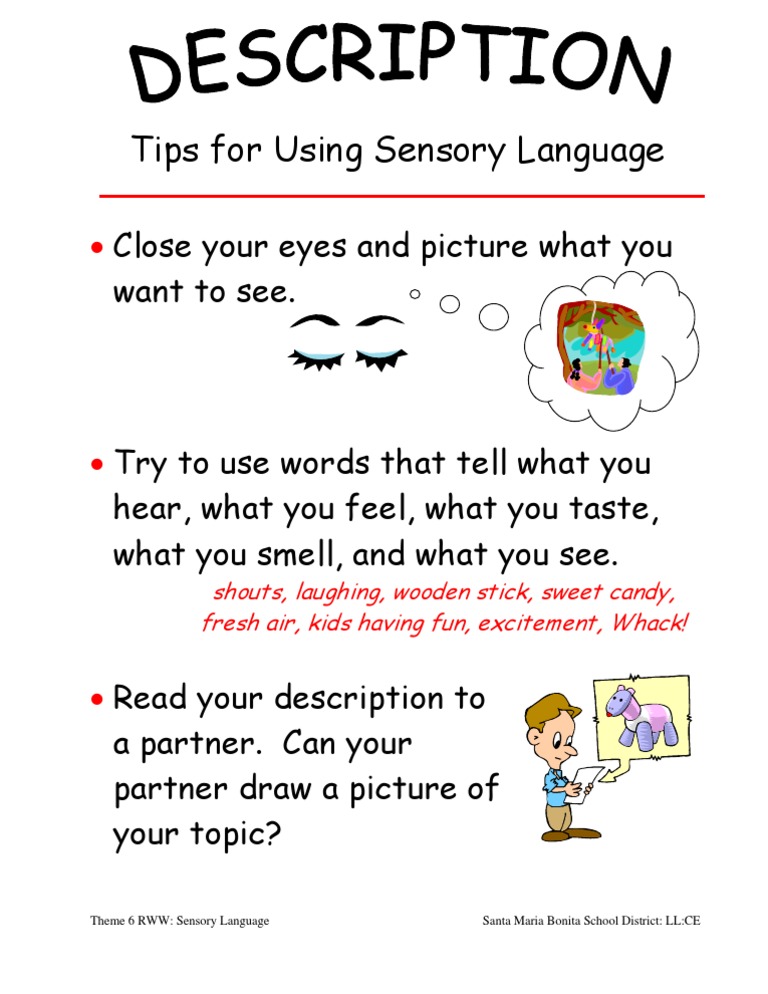First Grade Tips For Using Sensory Language Theme 6 RWW | PDF | Self ...