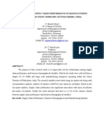 A Study on the Supply Chain Performance of Manufacturing Industries in Union Territory of Puducherry India.