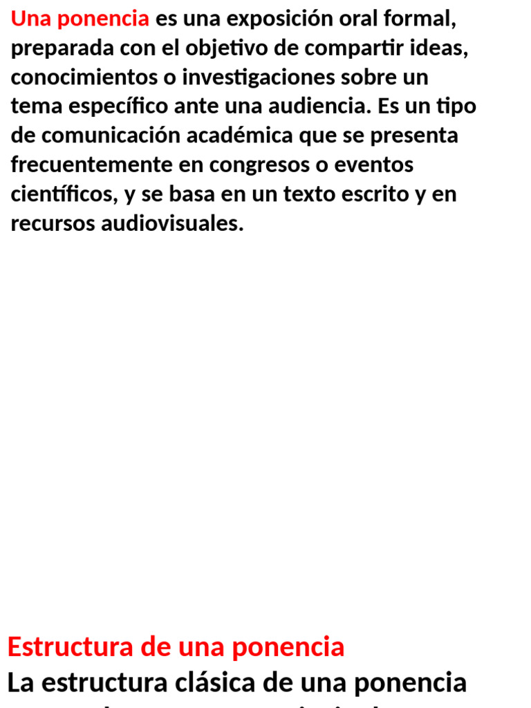 Estructura y Claves de una Ponencia | PDF