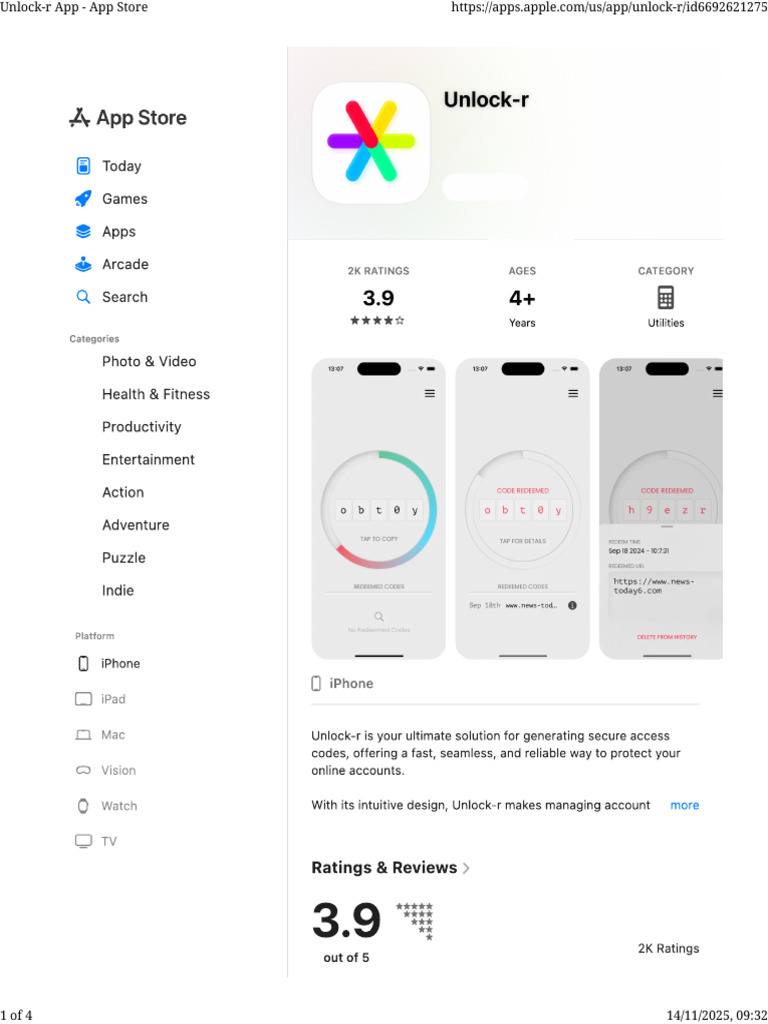 Unlock-R App - App Store | PDF