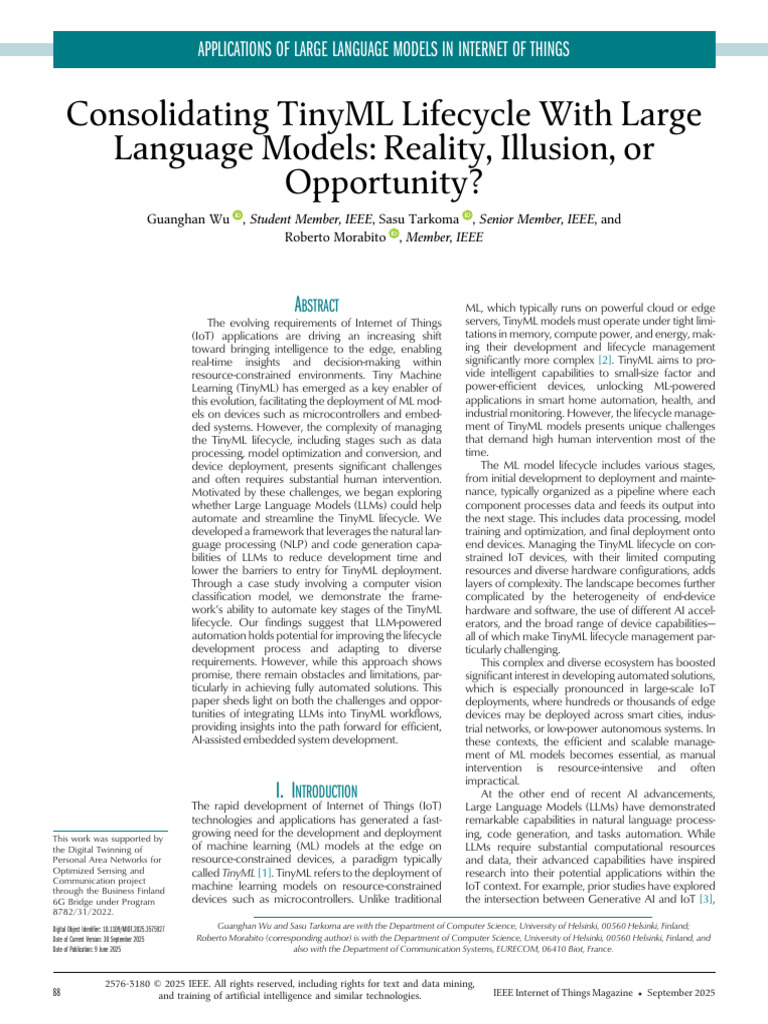 Consolidating TinyML Lifecycle With Large Language Models Reality ...