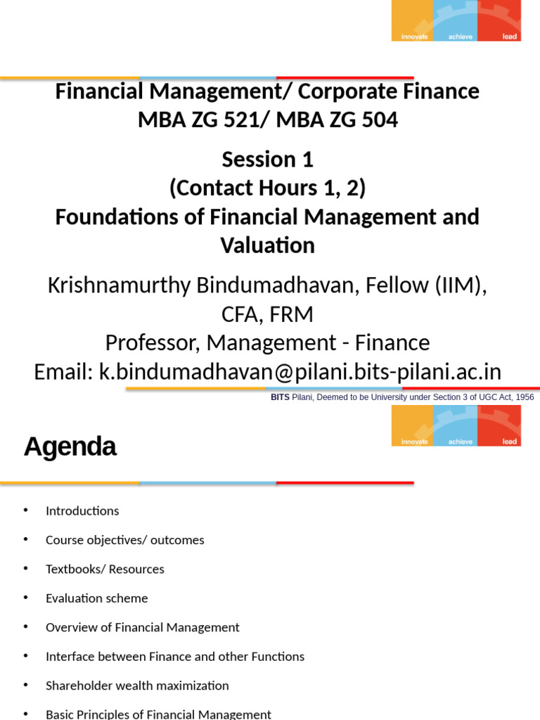 Financial Management Course Overview | PDF | Cost Of Capital | Investing