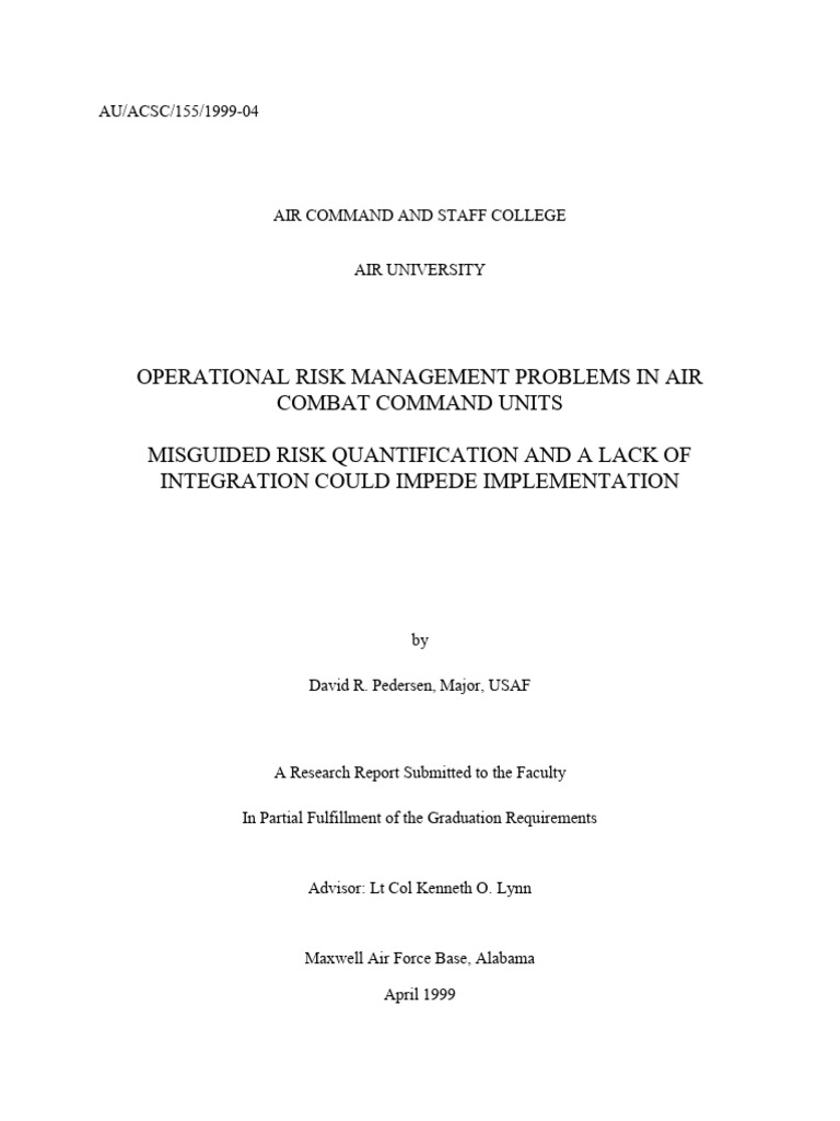 Ada 397497 | PDF | Risk | Risk Management