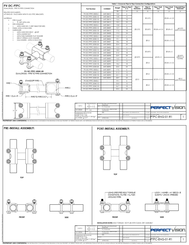 Dualcross Pipe Connection Specifications | PDF | Pipe (Fluid Conveyance ...