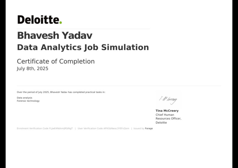 Deloit Certificate | PDF