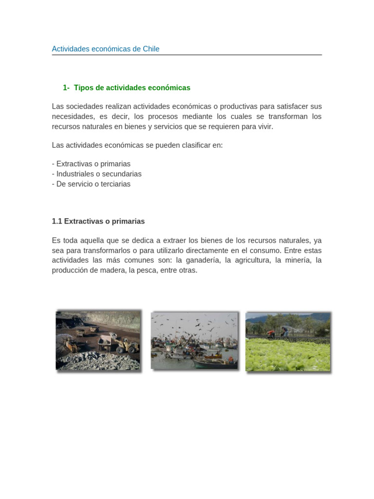 Actividades Económicas de Chile | PDF