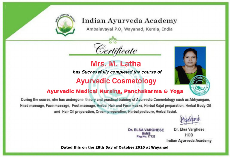 M Latha Course Completion | PDF