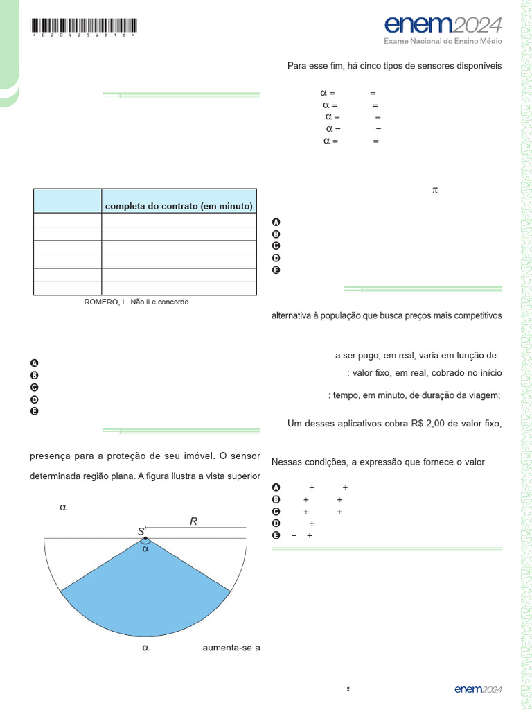 Questões de Matemática para ENEM 2024 | PDF | Tempo