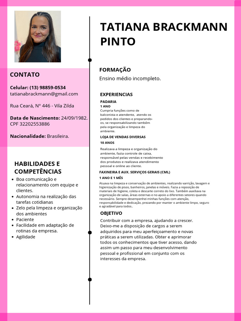 Currículo de Tatiana Brackmann | PDF