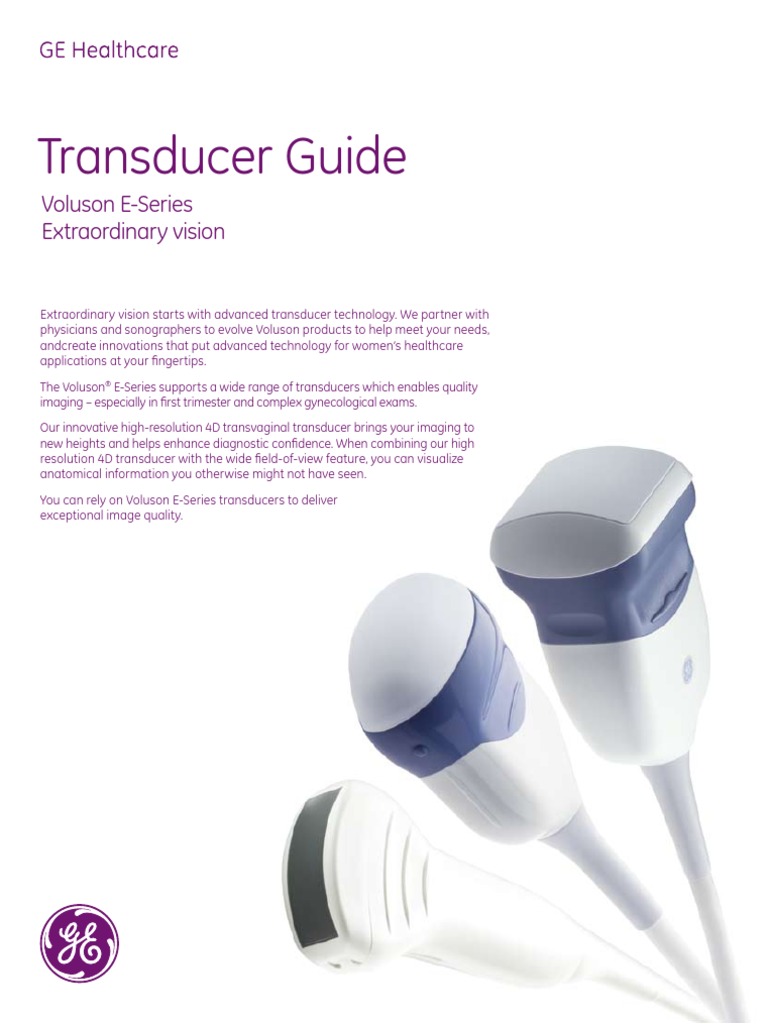 GEHealthcare Voluson e Series Transducer Guide PDF Health Care