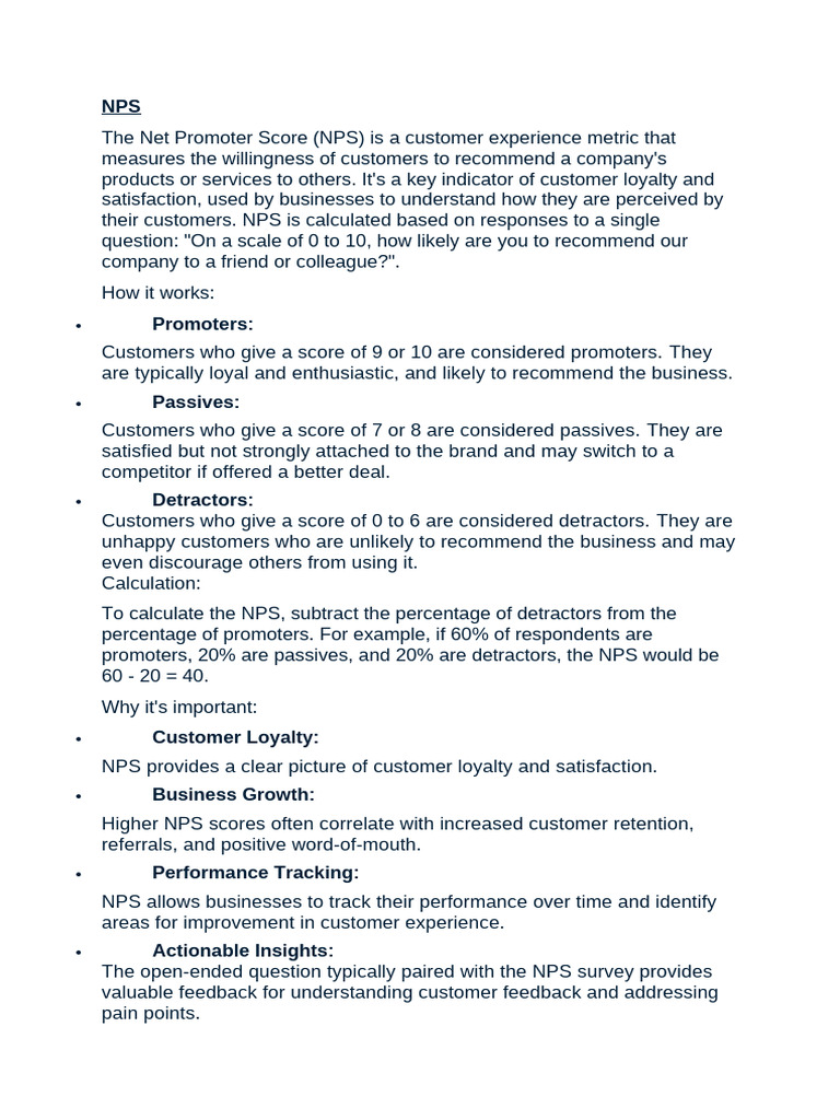 Understanding Net Promoter Score (NPS) | PDF