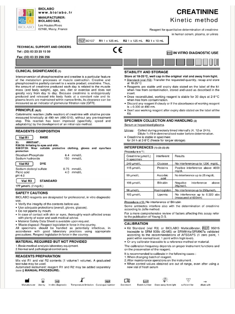 Creatinine Biolabo | PDF