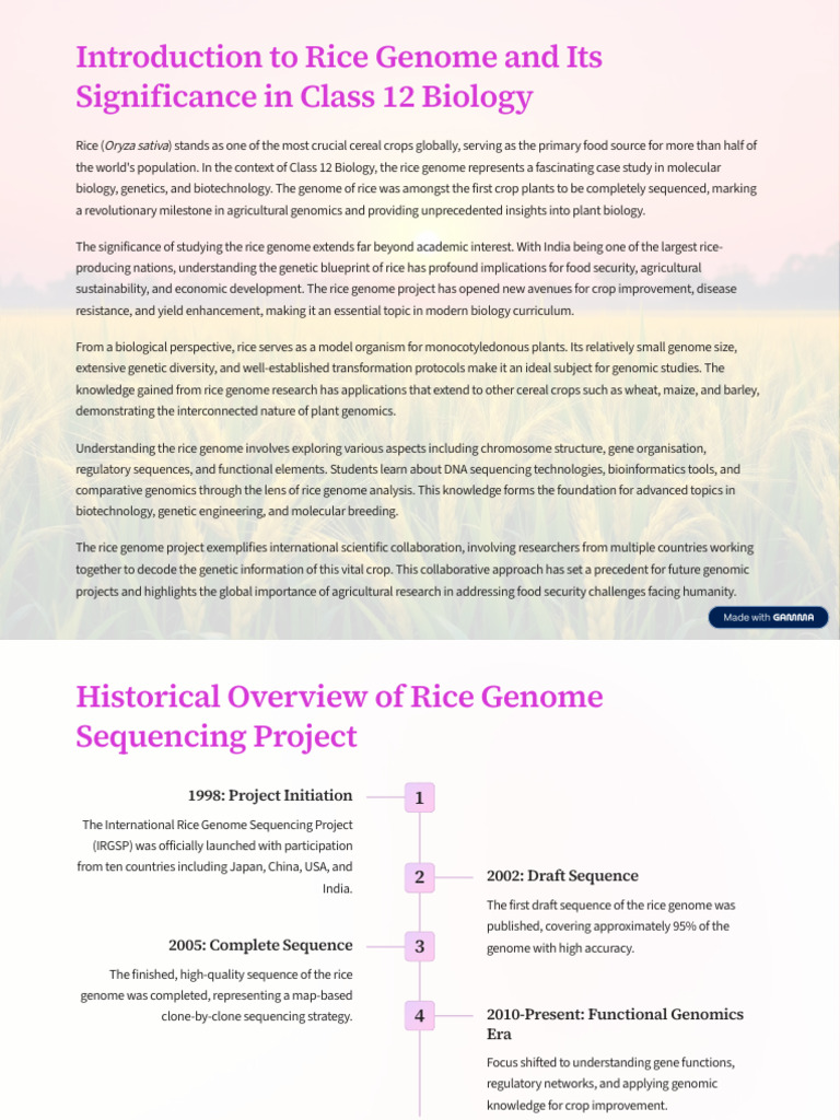Introduction To Rice Genome and Its Significance in Class 12 Biology ...