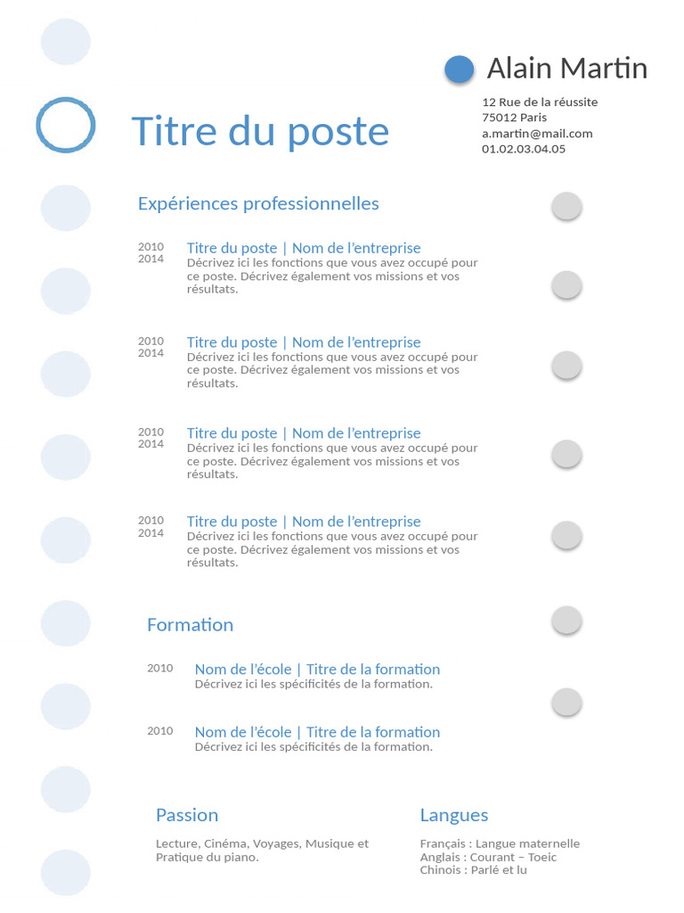 CV d'Alain Martin : Expériences et Compétences | PDF