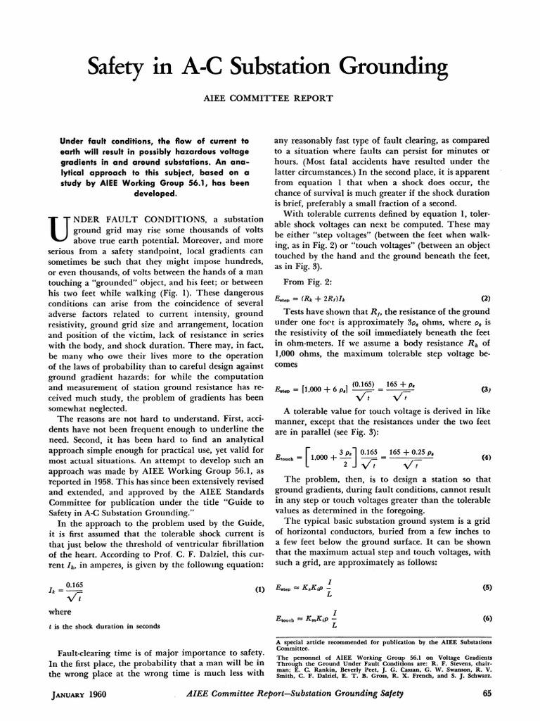 Substation Grounding Safety Guide | PDF | Electricity | Electromagnetism