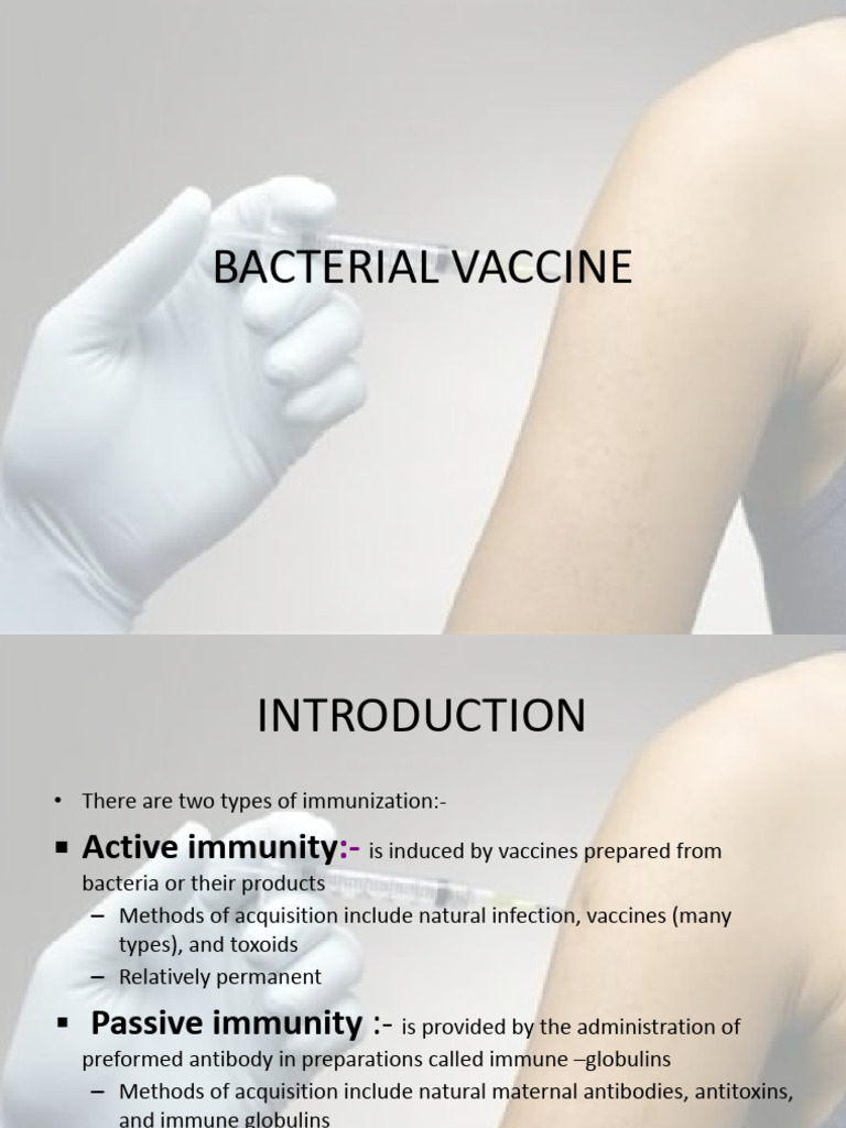 Types and Development of Bacterial Vaccines | PDF | Vaccines | Antibody