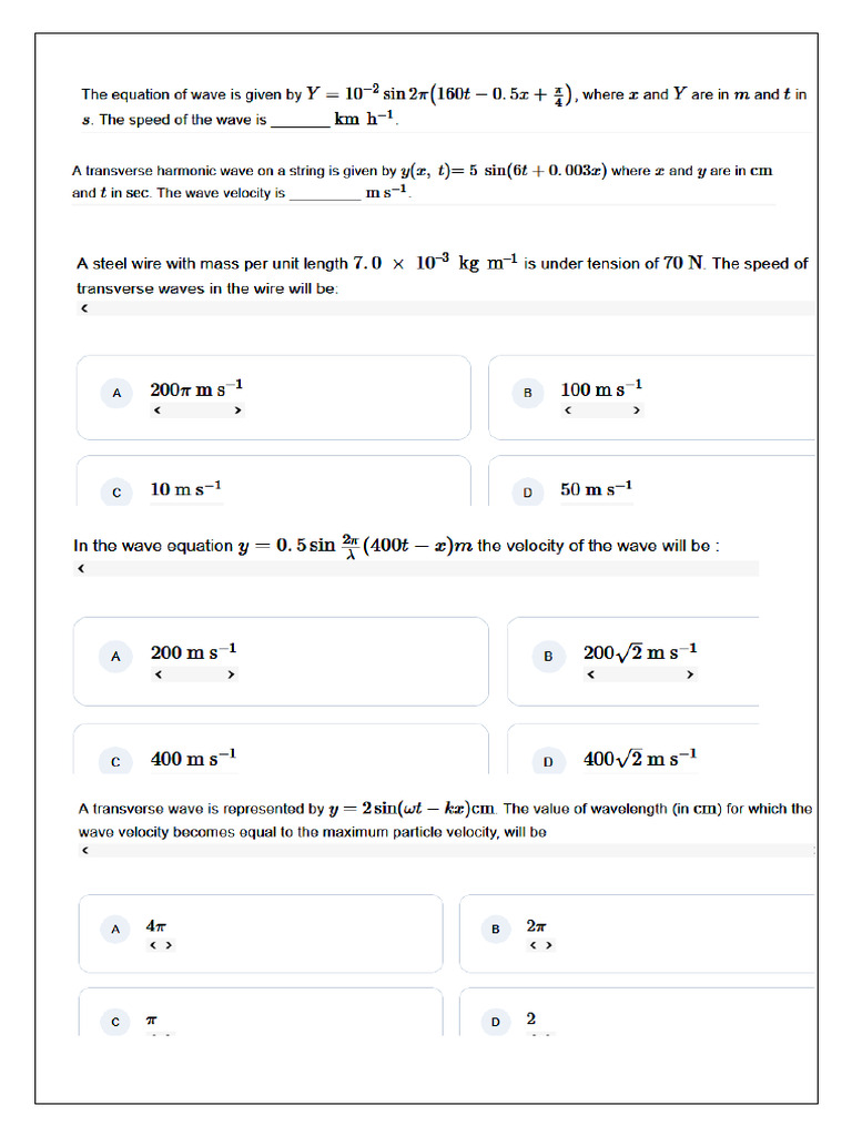 HW Assignent On Waves & Sounds - 1 | PDF