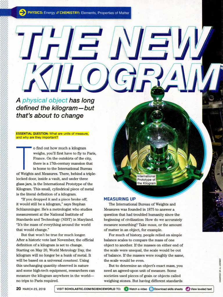 The New Kilogram | PDF | Kilogram | Metrology