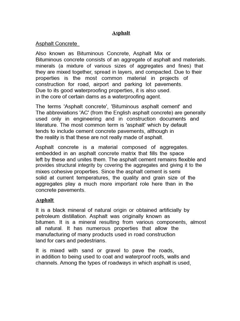 Comprehensive Guide to Asphalt Uses | PDF | Road Surface | Concrete