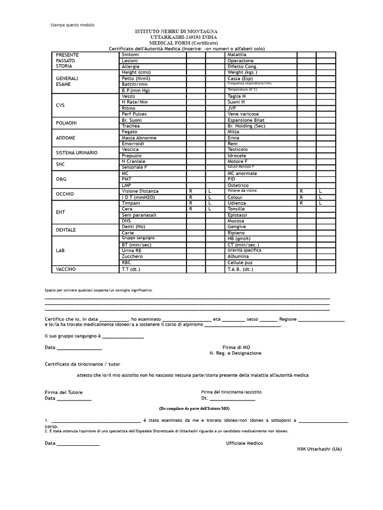 Modulo Medico Per Nim | PDF