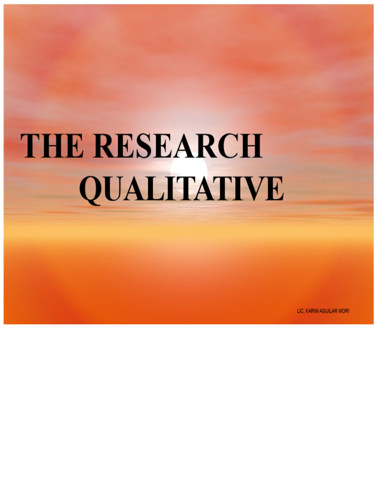 Qualitative Research PPT | PDF | Qualitative Research | Statistics