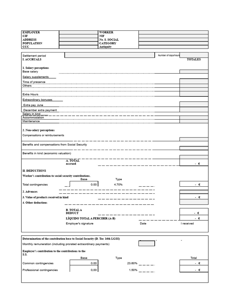 Salary and Deductions Breakdown Form | PDF | Salary | Social Security ...