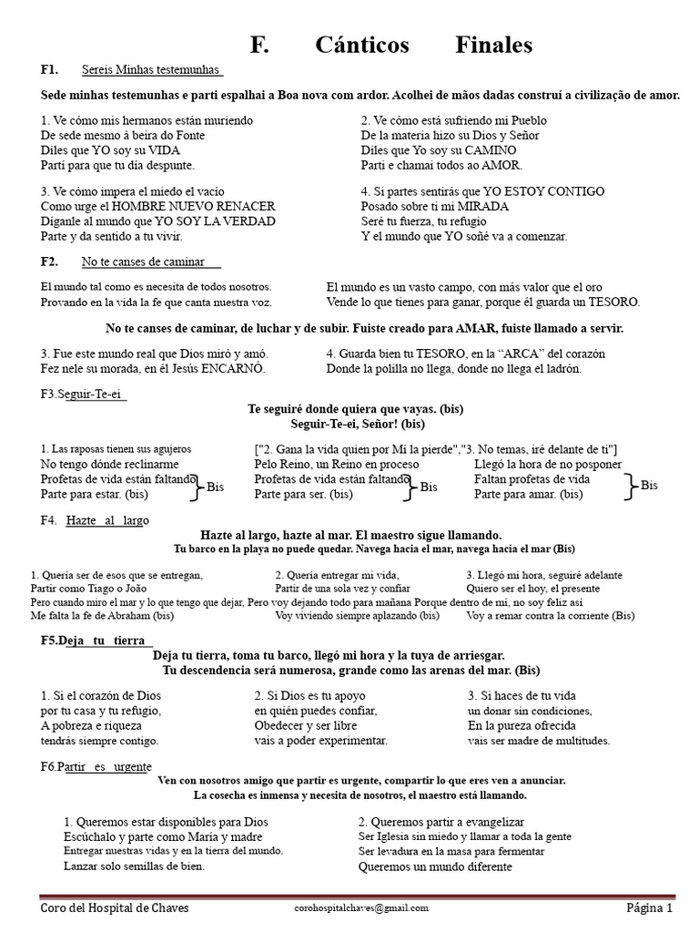Cánticos de Fin Letra | PDF | Amor | Cristo (título)