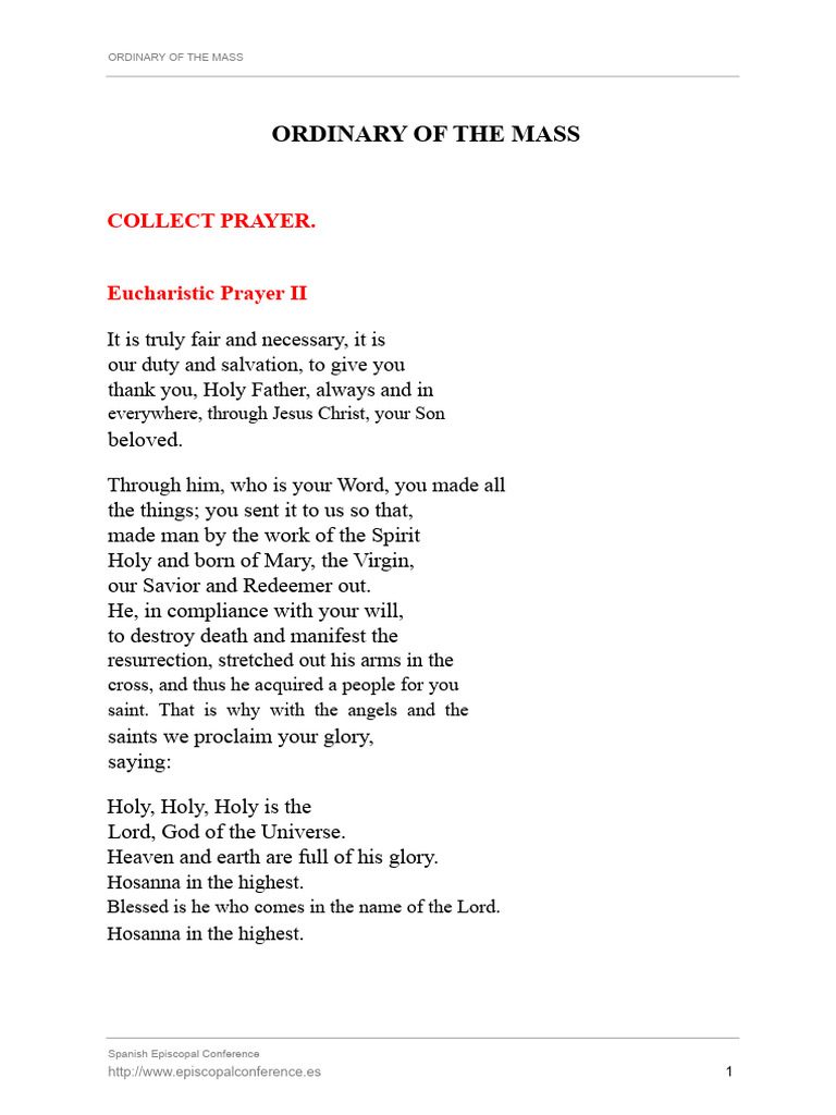 Ordinary Of The Mass Pdf Mass Liturgy Eucharist