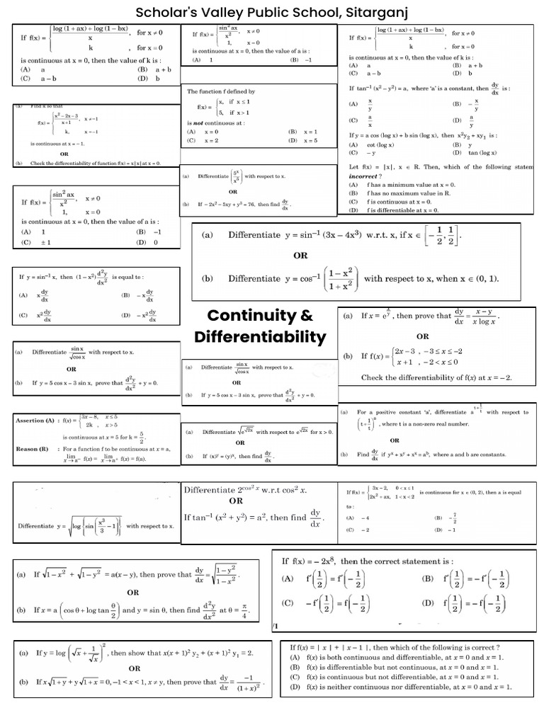 Continuity & Differentiability 20250722 225627 0000 | PDF