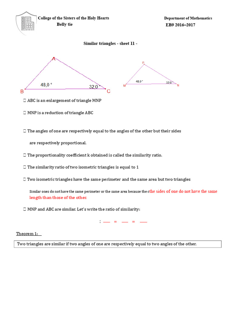 Similar Triangles | PDF | Triangle | Circle