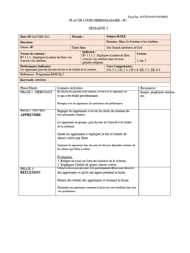 Attributs de Dieu dans les religions B7 | PDF | Apprentissage
