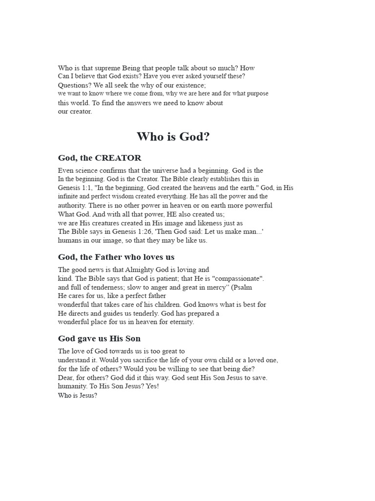 Who Is God | PDF | Logos (Christianity) | Jesus