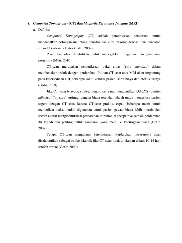 CT Scan untuk Diagnosa Perdarahan Kepala | PDF