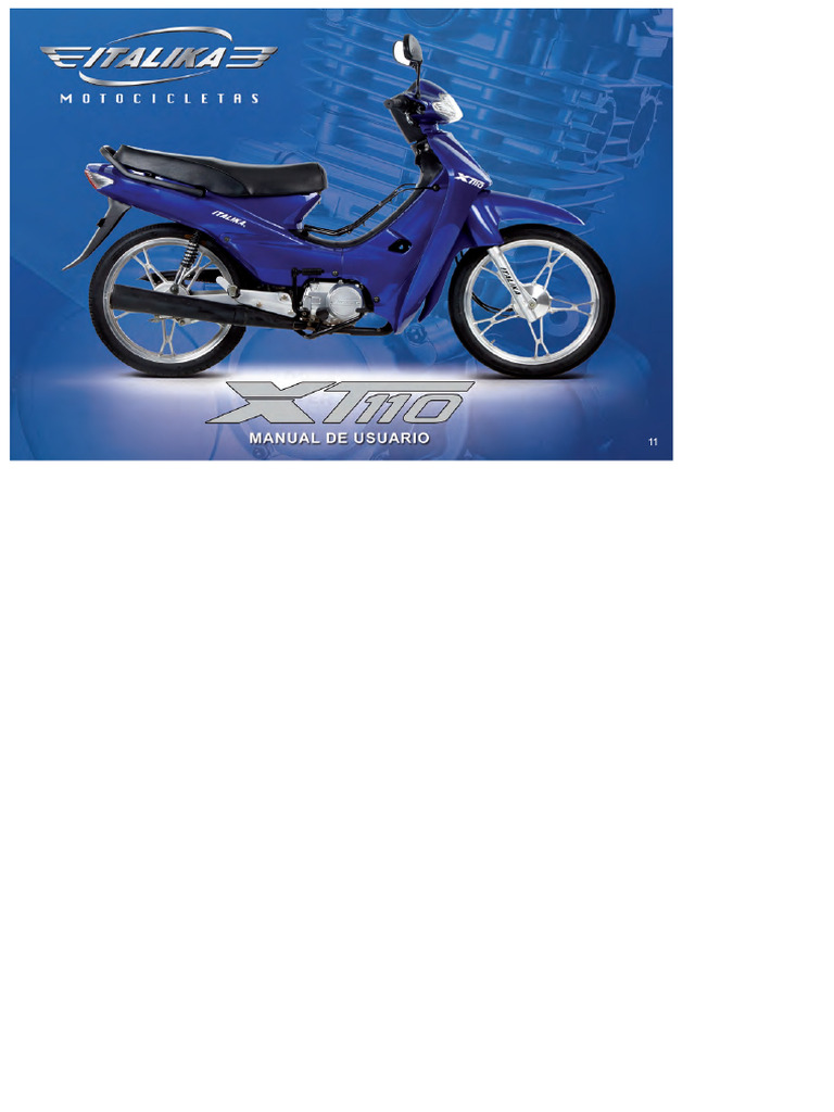 XT110 Italika Motorcycle | PDF | Brake | Throttle