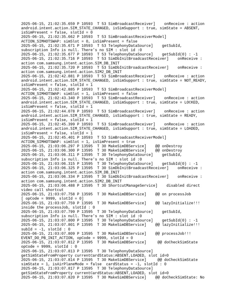 SIM State Change Log Analysis | PDF