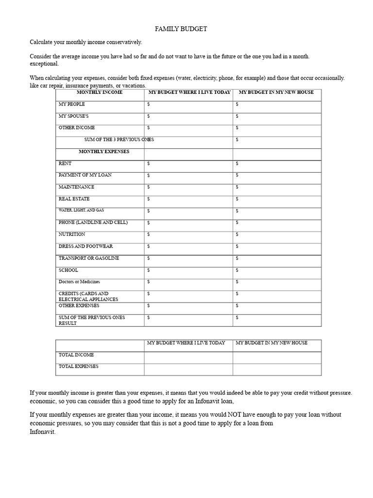 Family Budget Planning Guide | PDF | Budget | Expense
