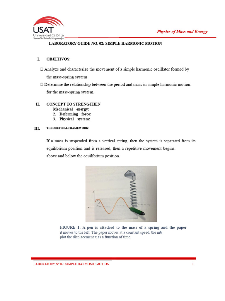LABORATORY PRACTICE N°02 - Simple Harmonic Motion | PDF | Oscillation ...