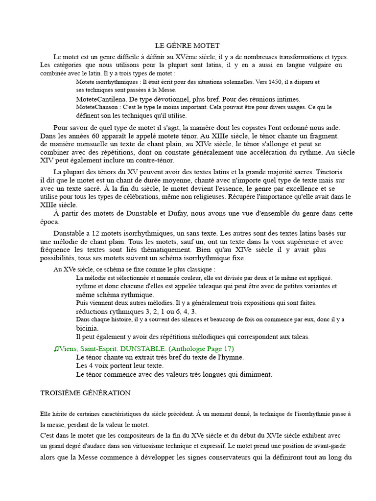 Les Types de Motets au XVe Siècle | PDF | Musicologie