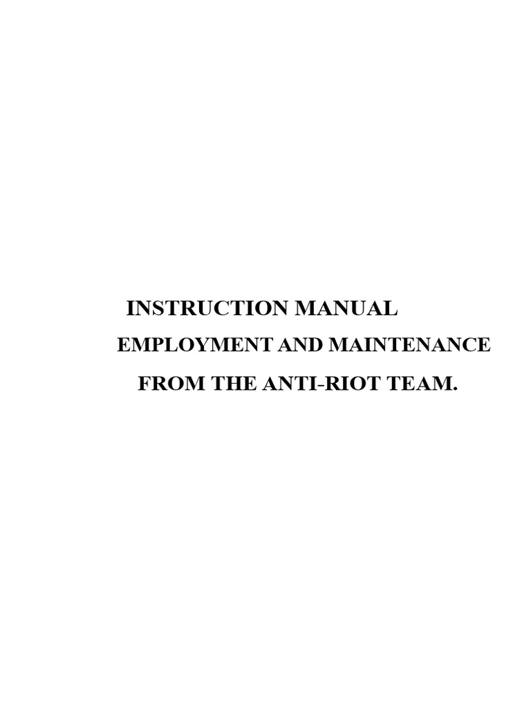 Anti-Riot Team Training Manual | PDF